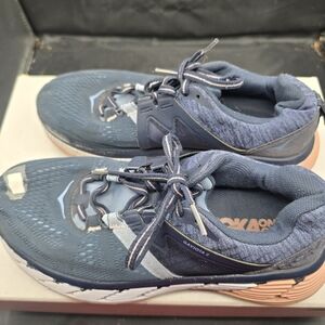 Hoka Women's Navy and Peach Athletic Shoes
